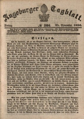 Augsburger Tagblatt Freitag 25. November 1836