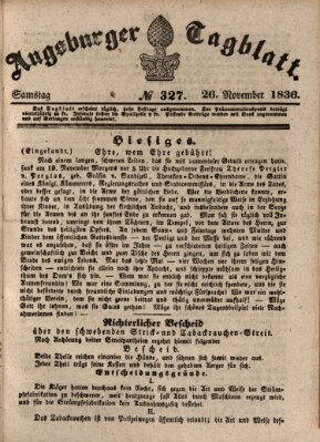 Augsburger Tagblatt Samstag 26. November 1836