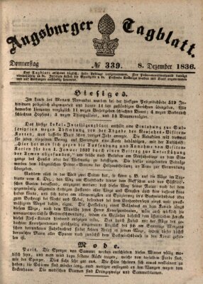 Augsburger Tagblatt Donnerstag 8. Dezember 1836