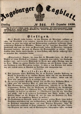 Augsburger Tagblatt Dienstag 13. Dezember 1836