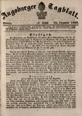 Augsburger Tagblatt Montag 19. Dezember 1836