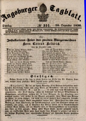 Augsburger Tagblatt Dienstag 20. Dezember 1836