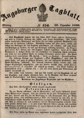 Augsburger Tagblatt Montag 26. Dezember 1836