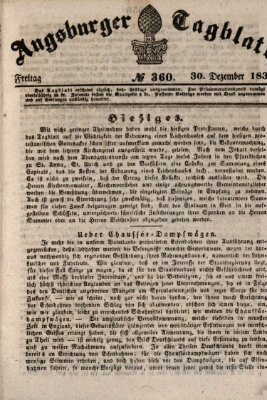 Augsburger Tagblatt Freitag 30. Dezember 1836