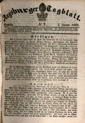 Augsburger Tagblatt Samstag 7. Januar 1837