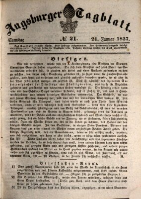 Augsburger Tagblatt Samstag 21. Januar 1837