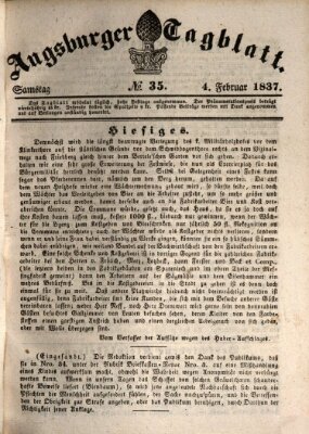 Augsburger Tagblatt Samstag 4. Februar 1837