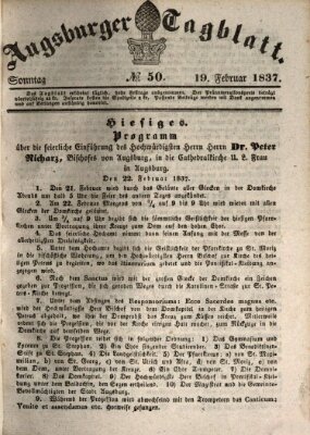 Augsburger Tagblatt Sonntag 19. Februar 1837