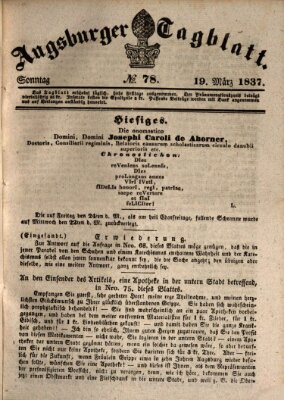 Augsburger Tagblatt Sonntag 19. März 1837