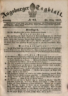 Augsburger Tagblatt Samstag 25. März 1837