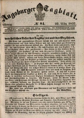 Augsburger Tagblatt Montag 27. März 1837