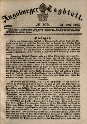 Augsburger Tagblatt Freitag 21. April 1837