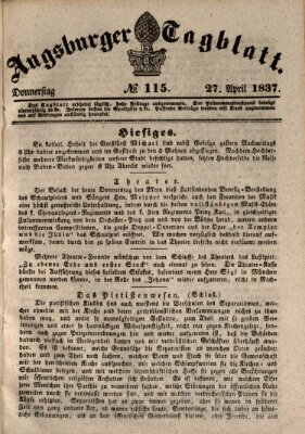 Augsburger Tagblatt Donnerstag 27. April 1837