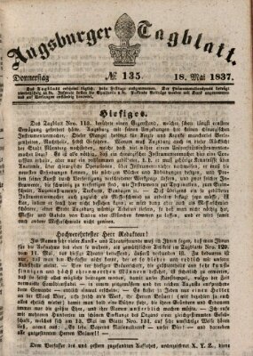 Augsburger Tagblatt Donnerstag 18. Mai 1837