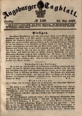 Augsburger Tagblatt Dienstag 23. Mai 1837