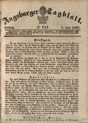 Augsburger Tagblatt Sonntag 4. Juni 1837