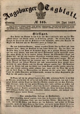 Augsburger Tagblatt Sonntag 18. Juni 1837