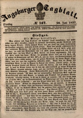 Augsburger Tagblatt Dienstag 20. Juni 1837