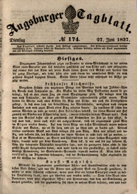 Augsburger Tagblatt Dienstag 27. Juni 1837