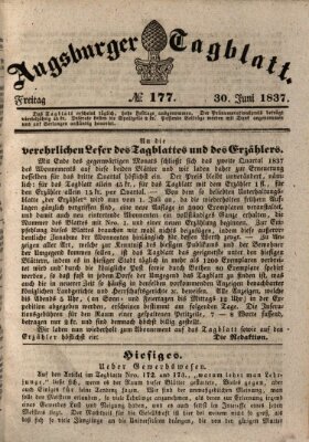 Augsburger Tagblatt Freitag 30. Juni 1837