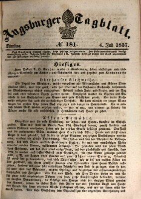 Augsburger Tagblatt Dienstag 4. Juli 1837