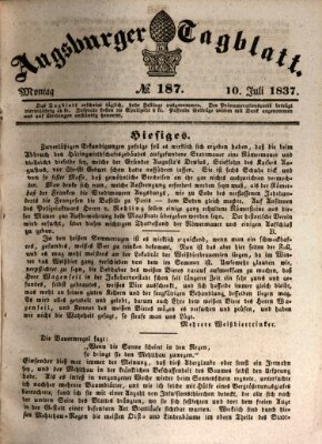 Augsburger Tagblatt Montag 10. Juli 1837