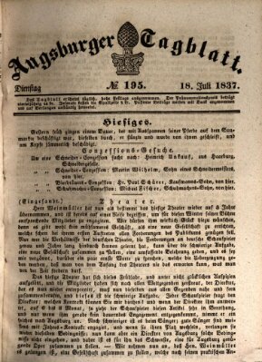 Augsburger Tagblatt Dienstag 18. Juli 1837