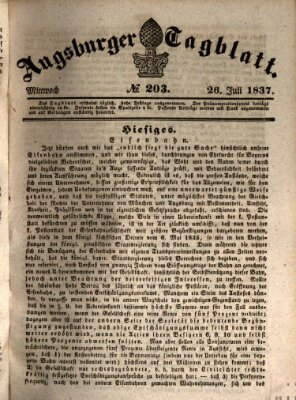 Augsburger Tagblatt Mittwoch 26. Juli 1837