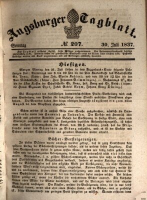 Augsburger Tagblatt Sonntag 30. Juli 1837