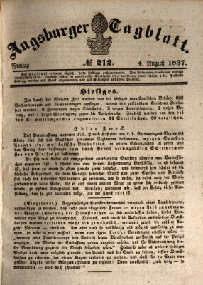 Augsburger Tagblatt Freitag 4. August 1837