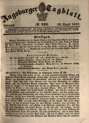 Augsburger Tagblatt Mittwoch 16. August 1837