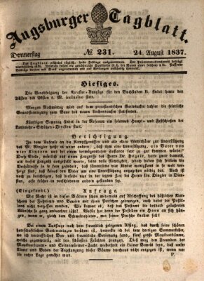 Augsburger Tagblatt Donnerstag 24. August 1837