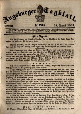 Augsburger Tagblatt Montag 28. August 1837