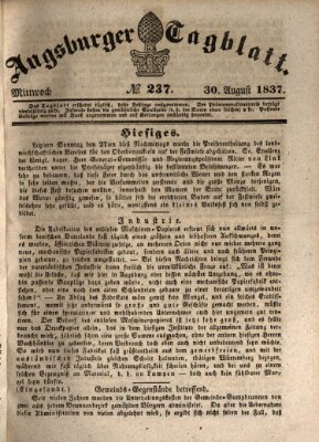 Augsburger Tagblatt Mittwoch 30. August 1837