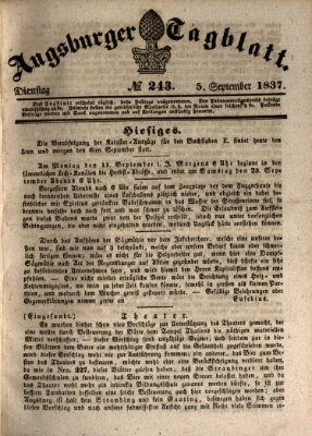 Augsburger Tagblatt Dienstag 5. September 1837