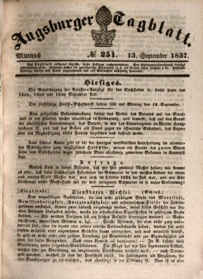 Augsburger Tagblatt Mittwoch 13. September 1837