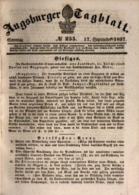 Augsburger Tagblatt Sonntag 17. September 1837