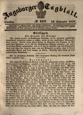 Augsburger Tagblatt Dienstag 19. September 1837