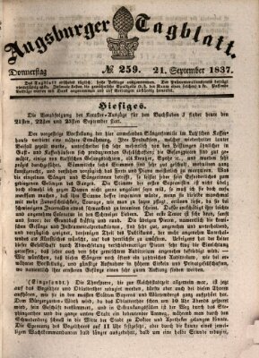 Augsburger Tagblatt Donnerstag 21. September 1837