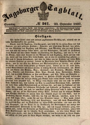 Augsburger Tagblatt Samstag 23. September 1837