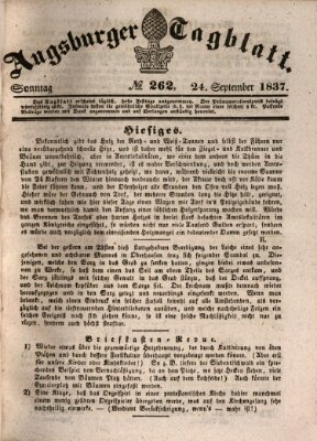 Augsburger Tagblatt Sonntag 24. September 1837