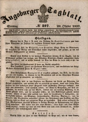 Augsburger Tagblatt Sonntag 29. Oktober 1837