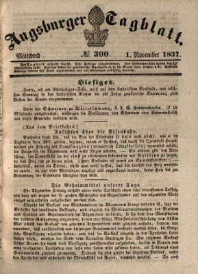 Augsburger Tagblatt Mittwoch 1. November 1837