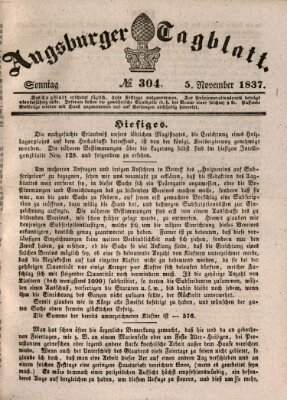 Augsburger Tagblatt Sonntag 5. November 1837