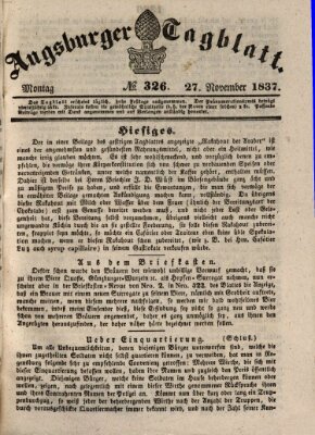 Augsburger Tagblatt Montag 27. November 1837