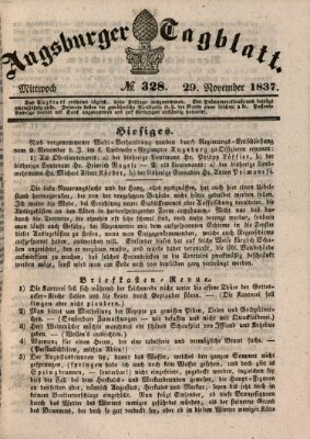 Augsburger Tagblatt Mittwoch 29. November 1837