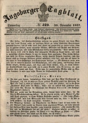 Augsburger Tagblatt Donnerstag 30. November 1837