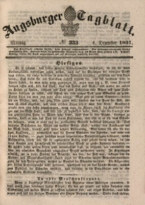 Augsburger Tagblatt Montag 4. Dezember 1837