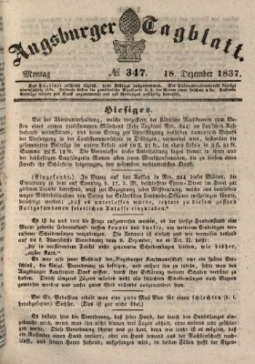 Augsburger Tagblatt Montag 18. Dezember 1837