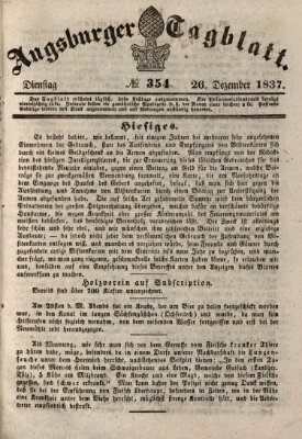 Augsburger Tagblatt Dienstag 26. Dezember 1837